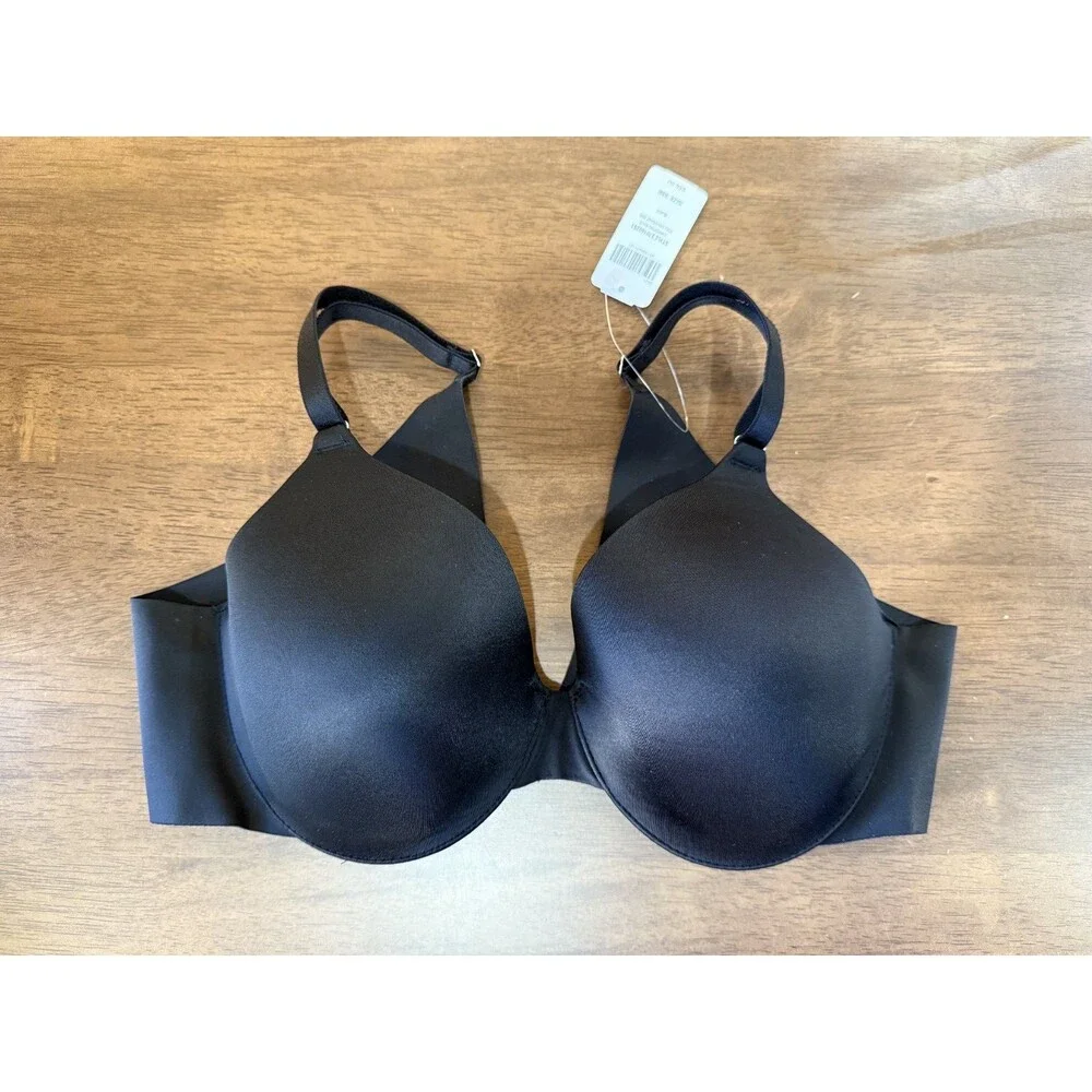 Soma Bra Vanishing Back Full Coverage 38B Solid Black Seamless Underwire NWT